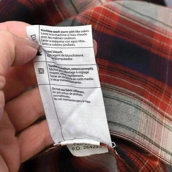 Carhartt Size 3XL Red/Blue/cream long sleeve button down shirt - Picture 10 of 10